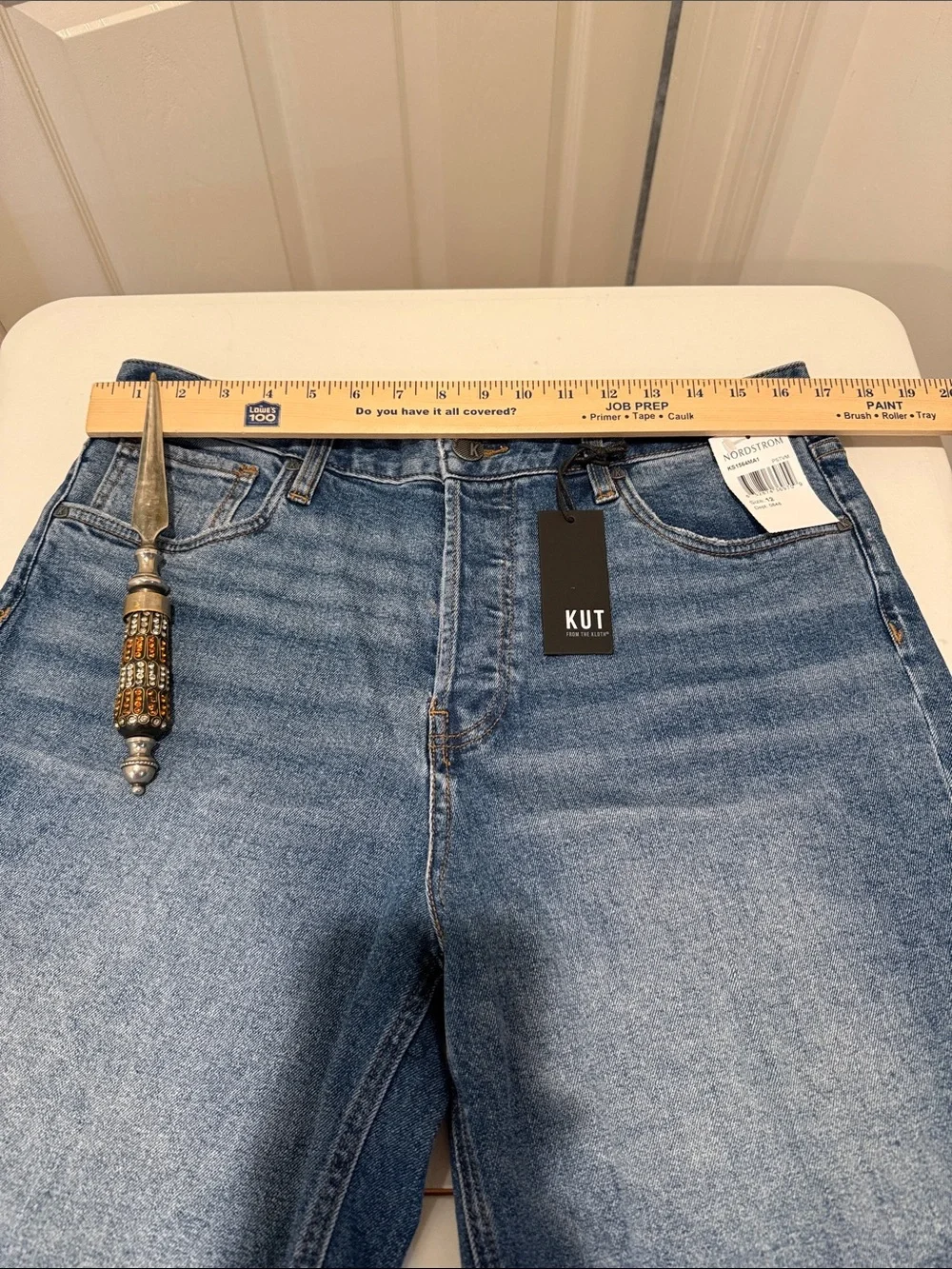 NWT Kut from the Kloth Margot Long Short Denim Raw Hem Cuff or Not High Rise 10